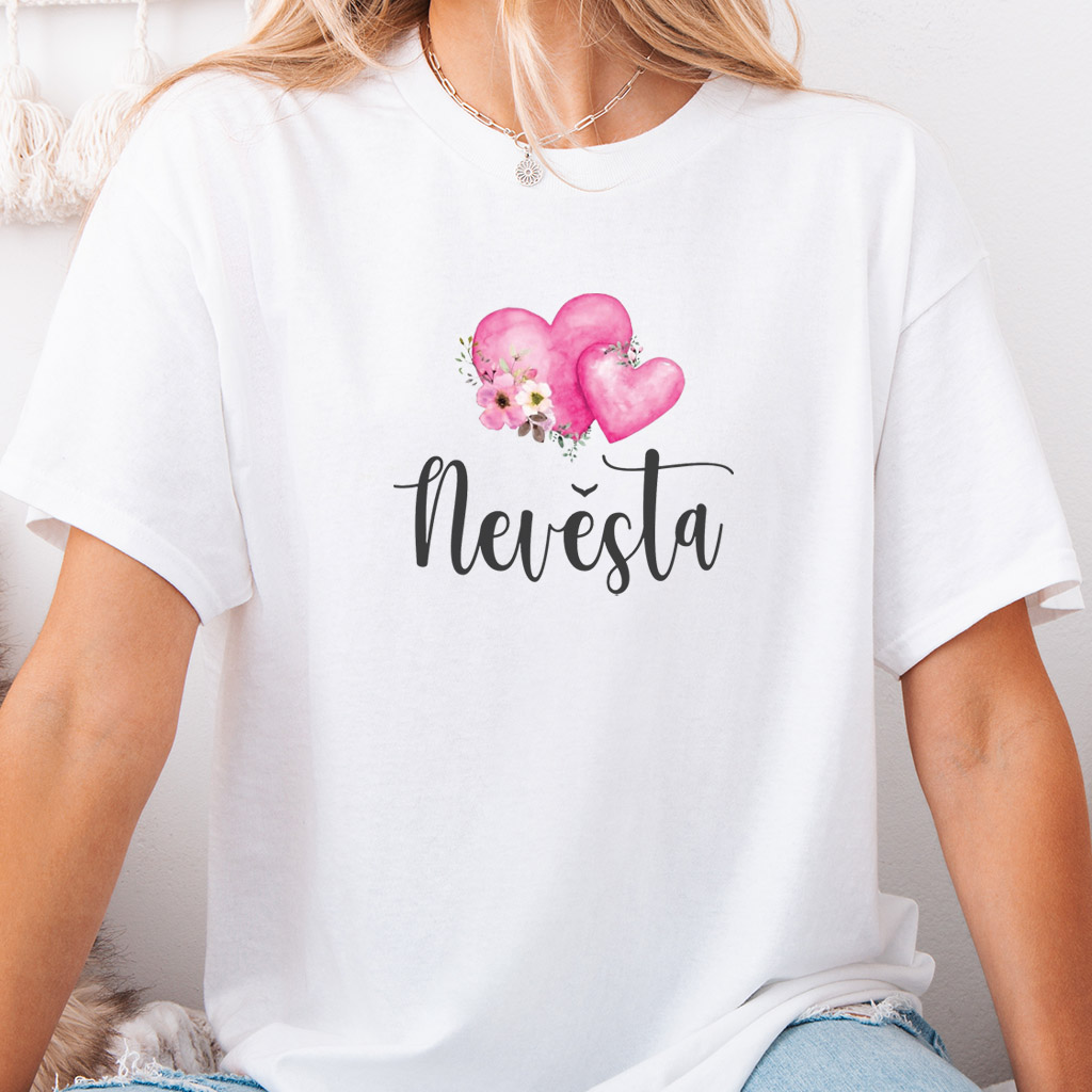 Dámské tričko rozlučka se svobodou pure heart Nevěsta