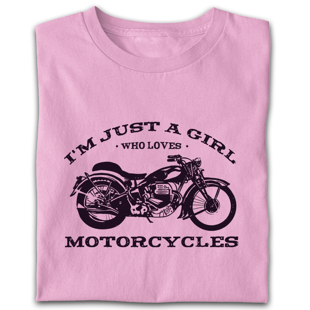 Dámské tričko A girl who loves motorcycles