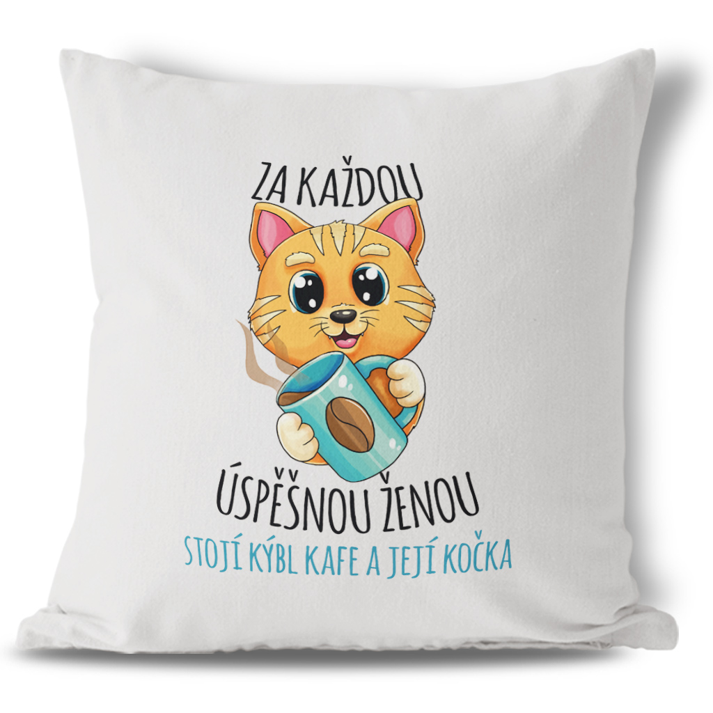 Polštářek Úspěšná žena kočička