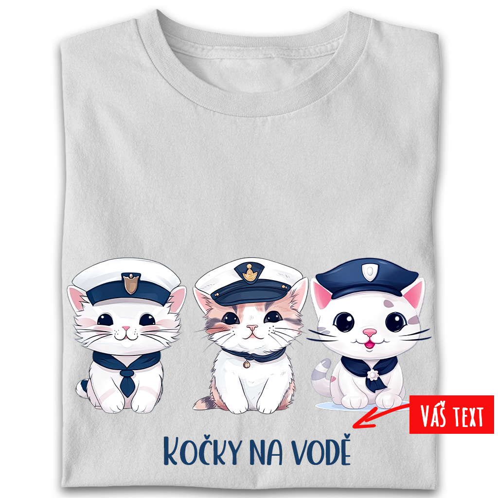 Dámské tričko - Kočky na vodě (vlastní text)