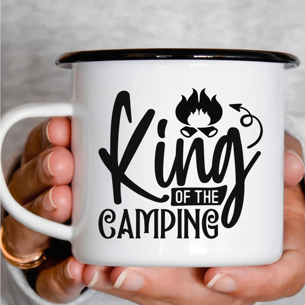 Smaltový plecháček - King of the Camping