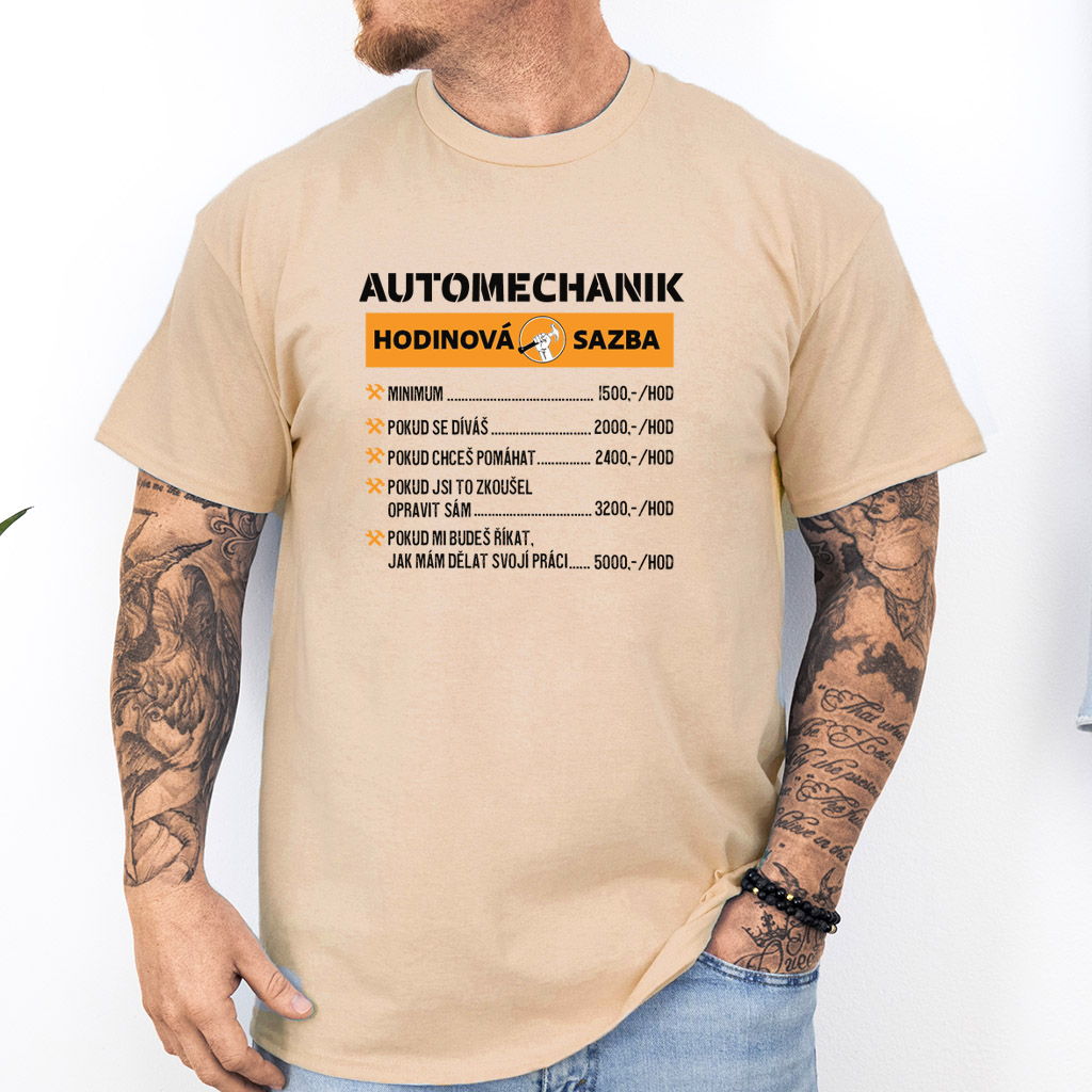 Pánské tričko Hodinová sazba - automechanik