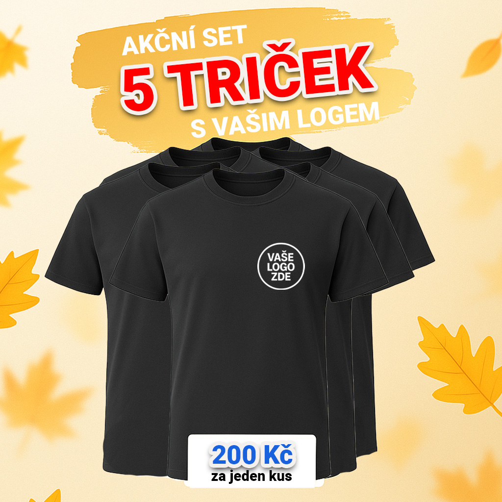 5 bavlněných triček s vlastním logem