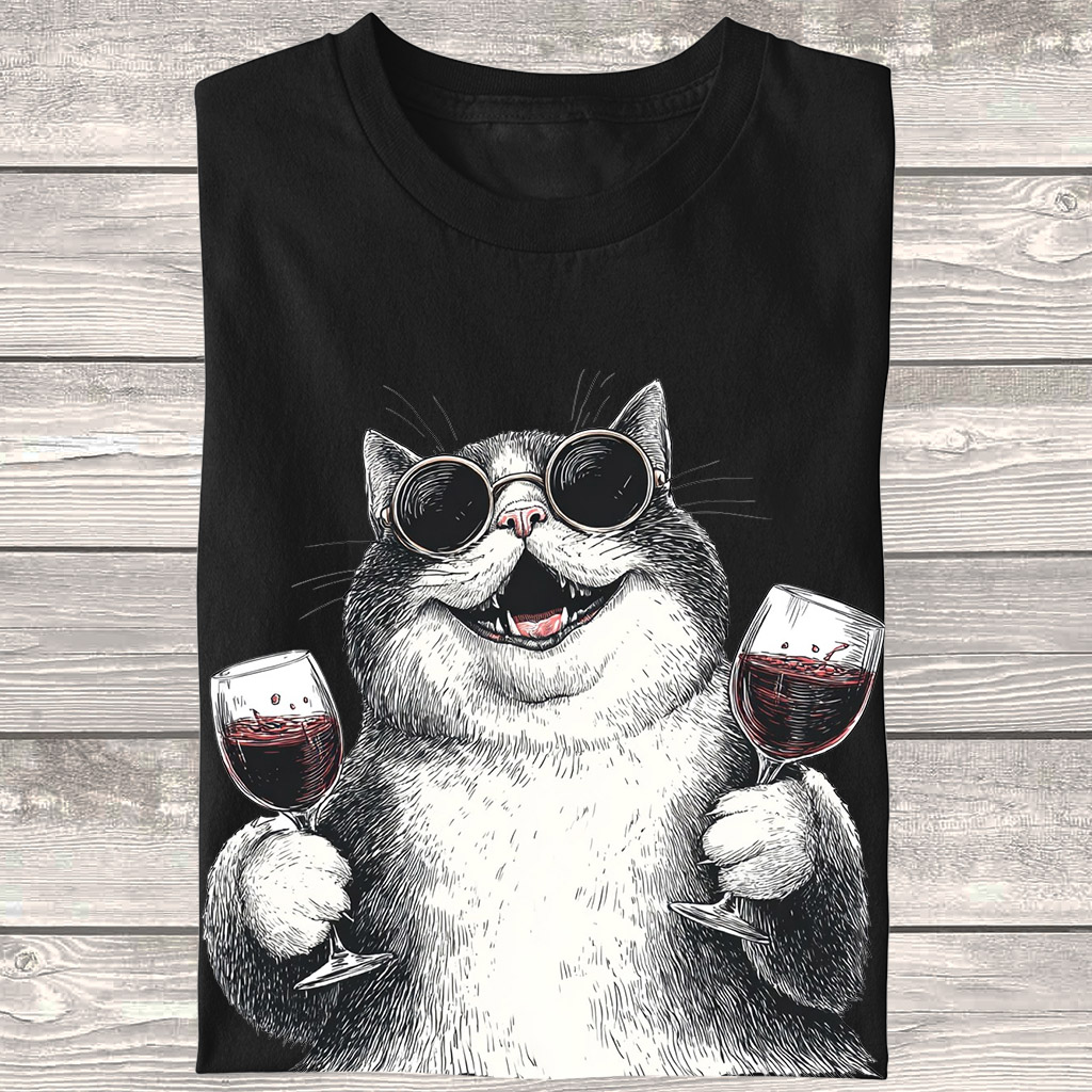 Dámské tričko wine cat