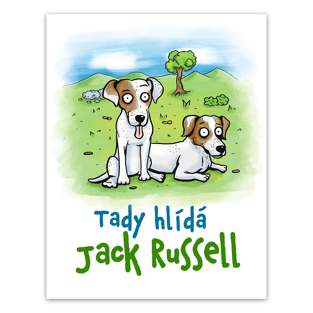 Plechová cedulka Tady hlídá Jack Russell