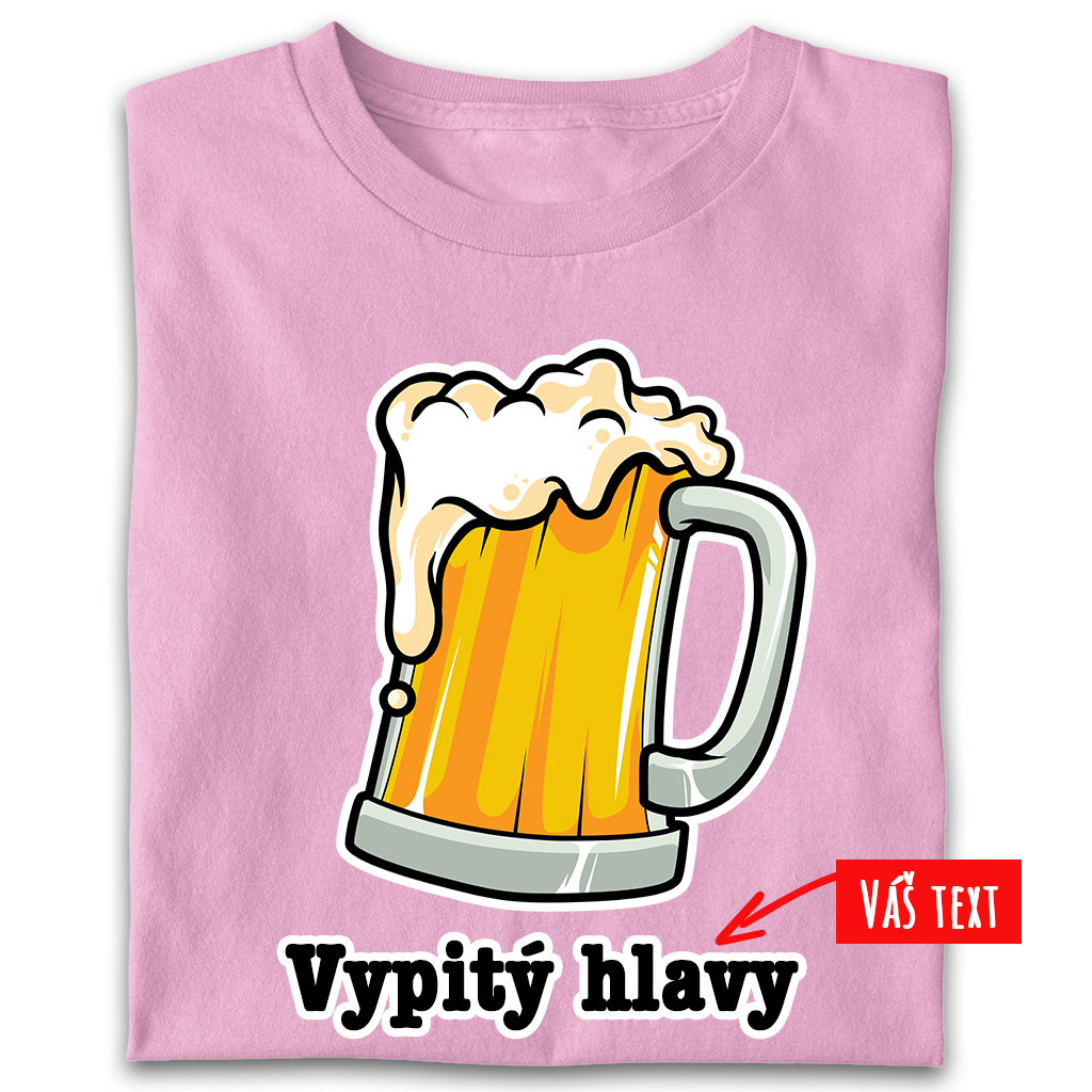 Dámské tričko vodácké - Půllitr piva (vlastní text vpředu i vzadu)