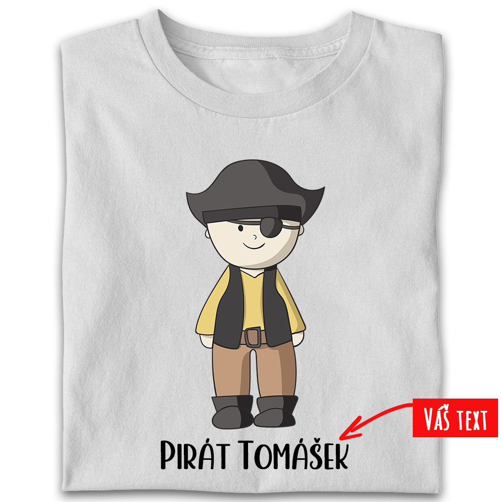 Dětské tričko vodácké - Malý pirát (vlastní text vpředu)