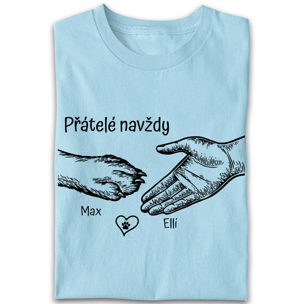 Tričko přátelé navždy, pejsek (jména na přání)