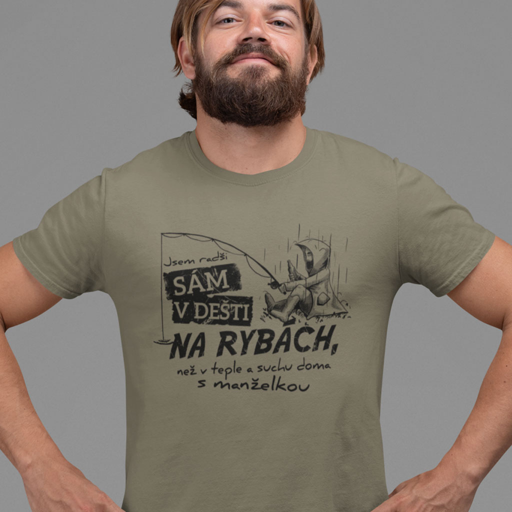 Pánské tričko V dešti na rybách