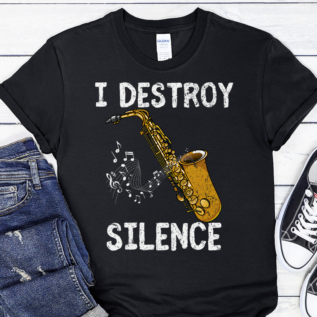 Tričko pro saxofonsitu - I Destroy Silence