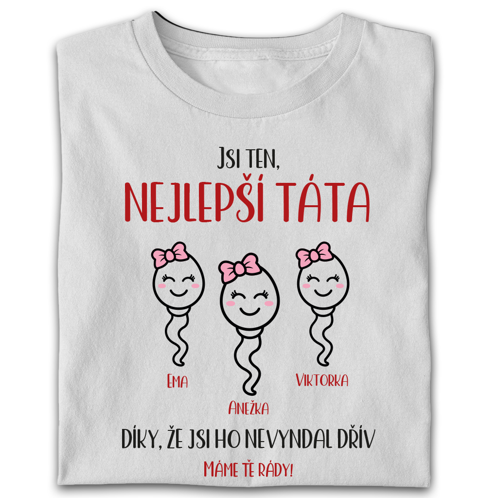 Pánské tričko - Nejlepší táta (tři holky)