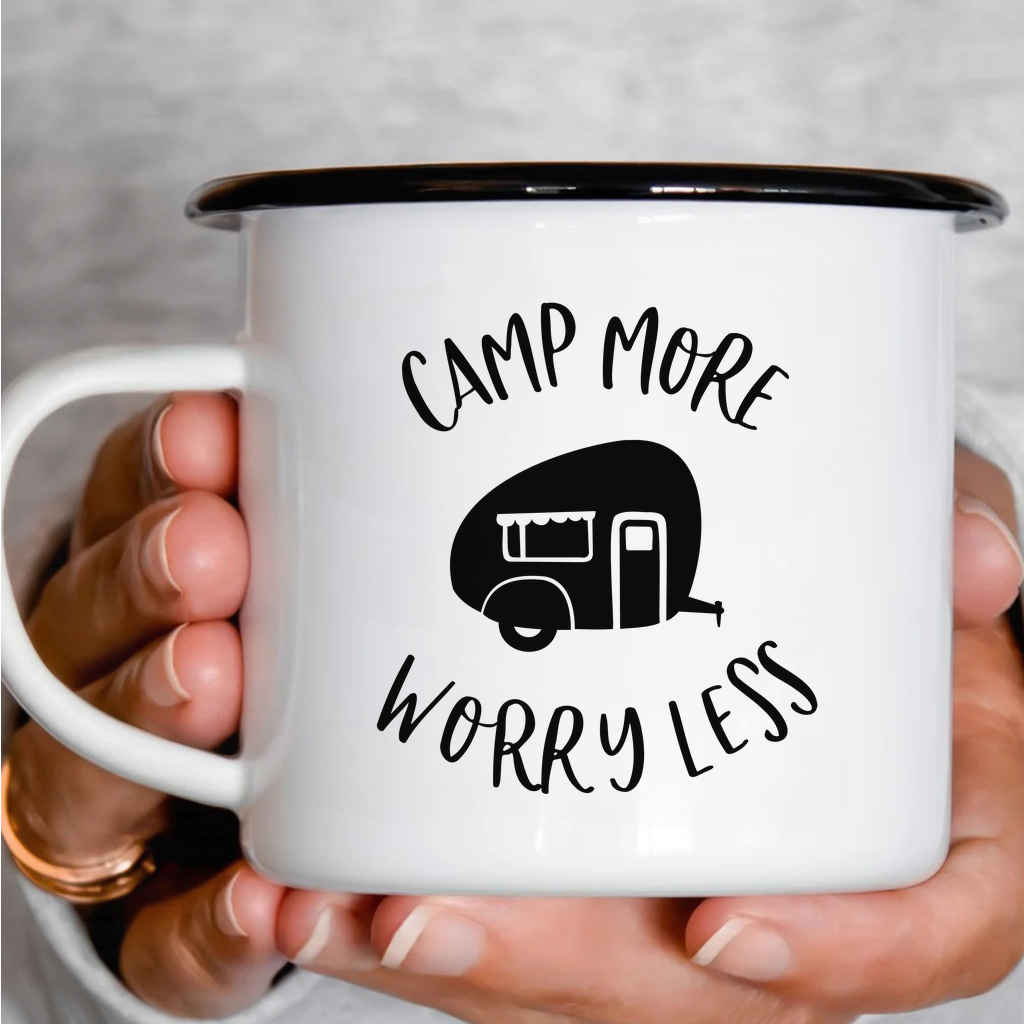 Smaltový plecháček - Camp More Worry Less