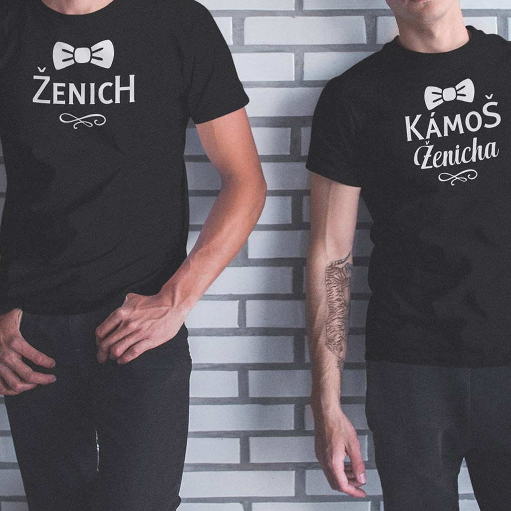 Set triček Ženich a jeho tým (motýlek)