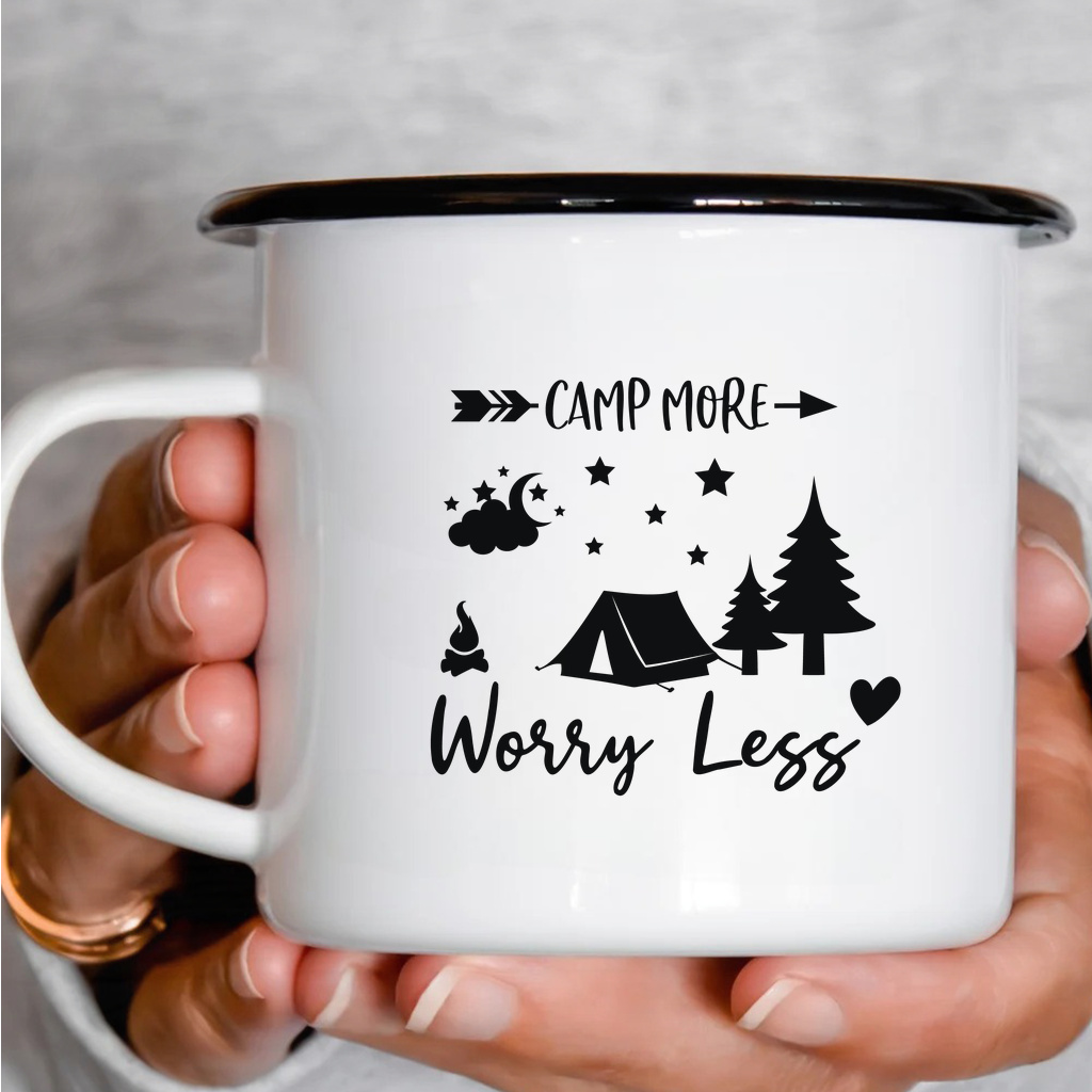 Smaltový plecháček - Camp More Worry Less