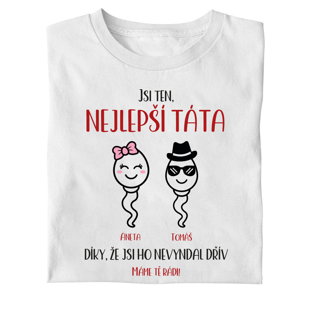 Pánské tričko - Nejlepší táta (holka a kluk)